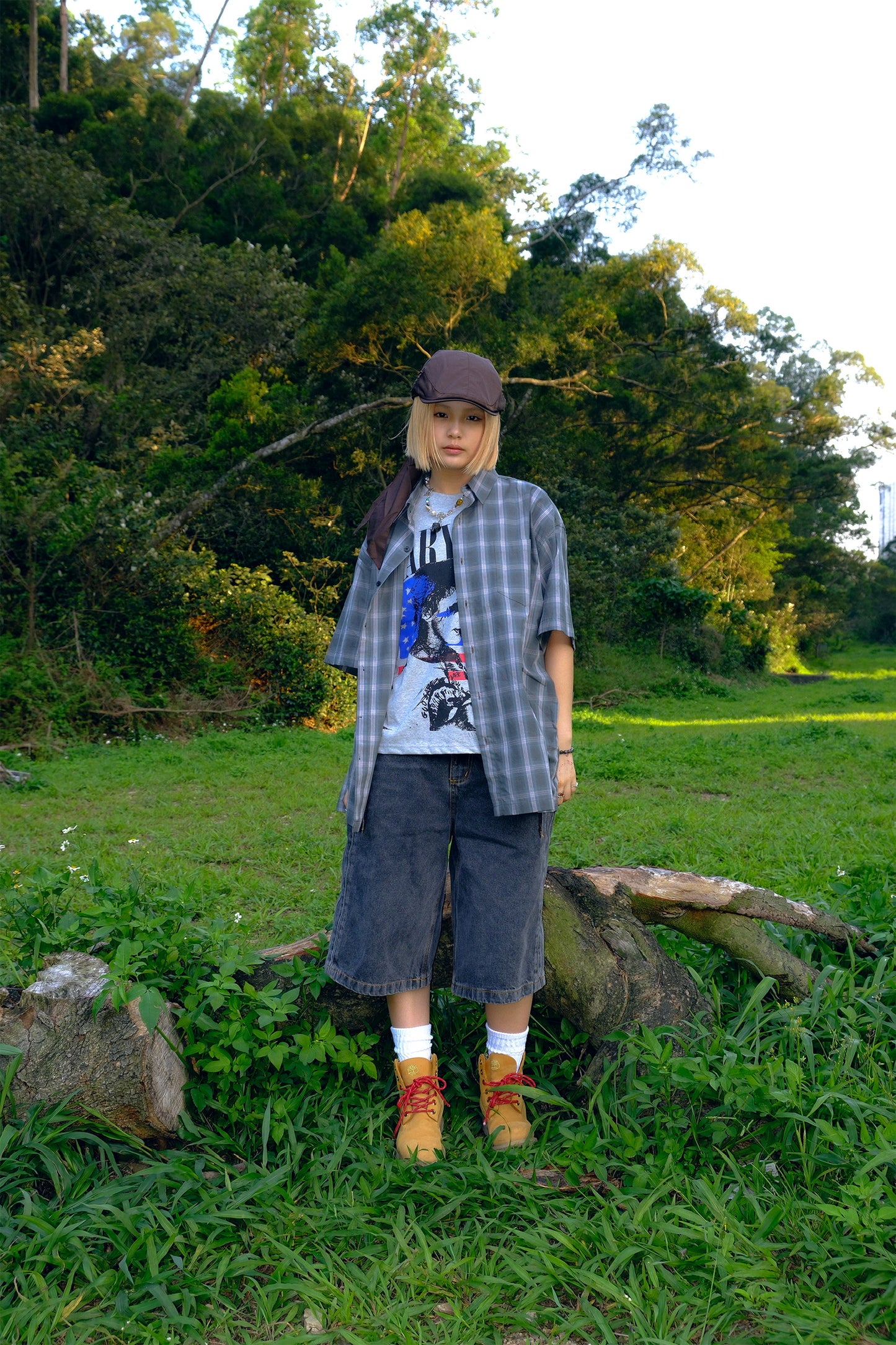 Multi-Seam Denim Shorts