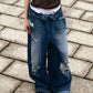 Wide Leg Distressed Jeans