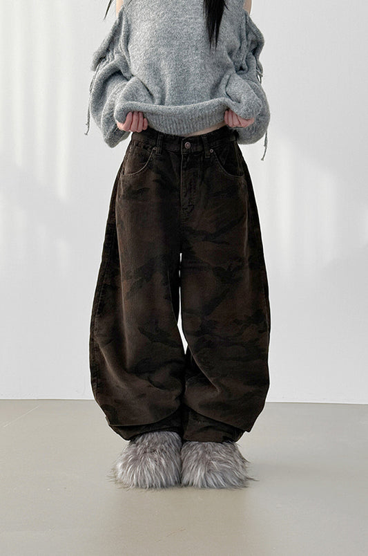 Brownish Camo Corduroy Pants