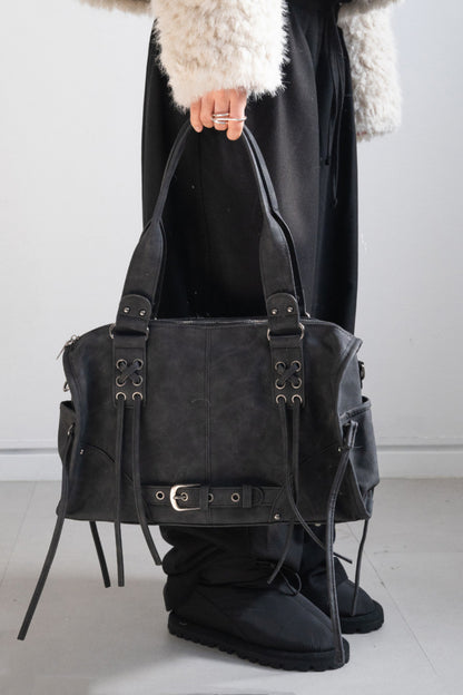 Tied Suede 2way Bag (black)
