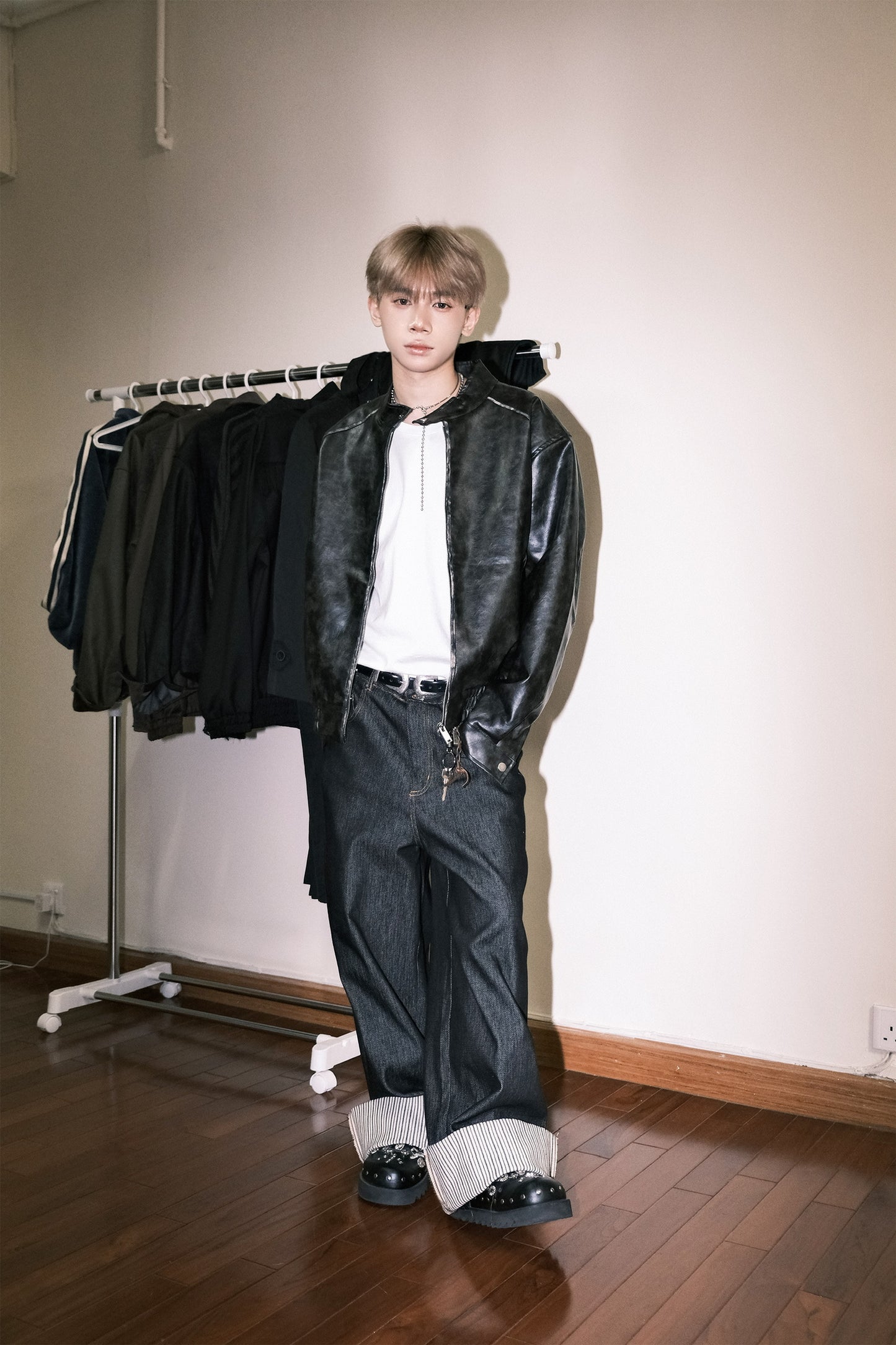 Brushed Leather Motor Jacket (2colors)