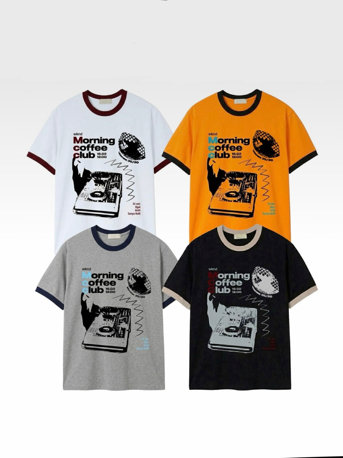 Morning Coffee Ringer Tee (4colors)