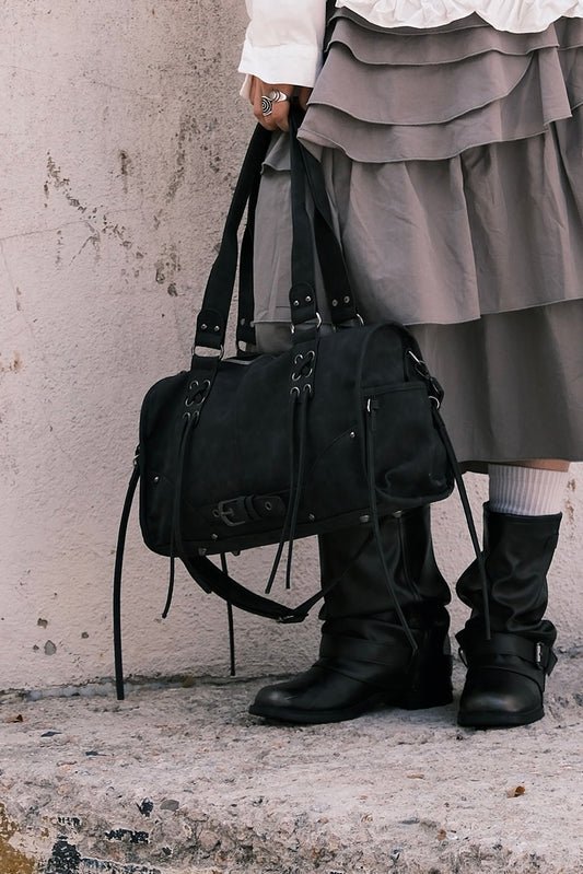 Tied Suede 2way Bag (black)