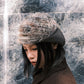 Furry Striped Ear Flap (khaki)