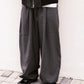 【BEST!!】 Drape Stripe Banding Slack (Charcoal)