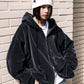 Velour Hooded Zip Up