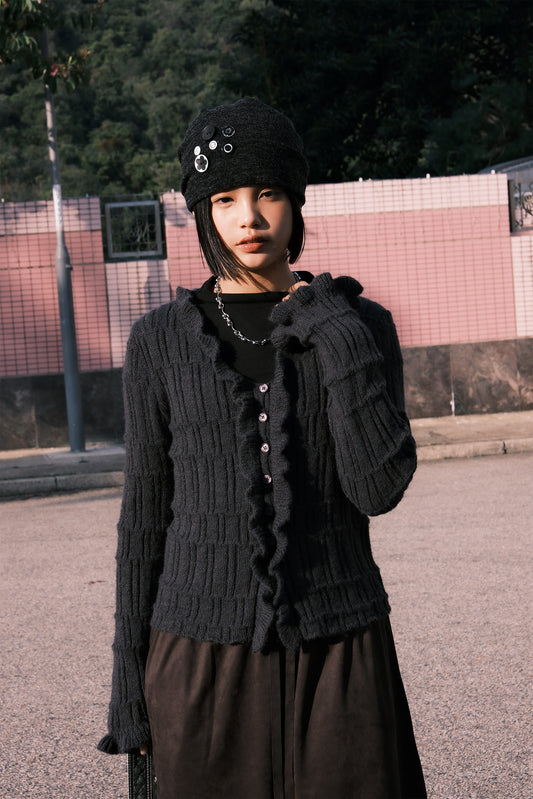 Frill Wool Cardigan