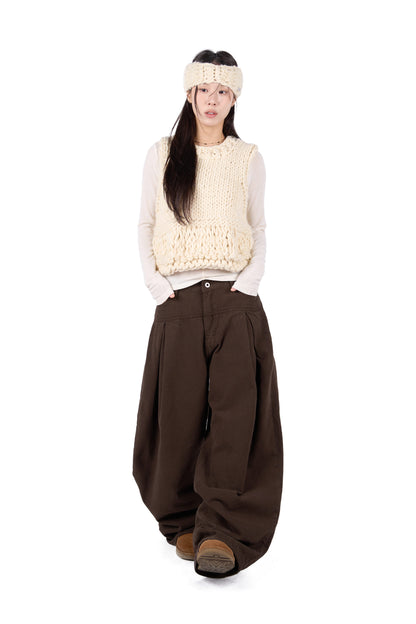 Double Pleats Balloon Jeans