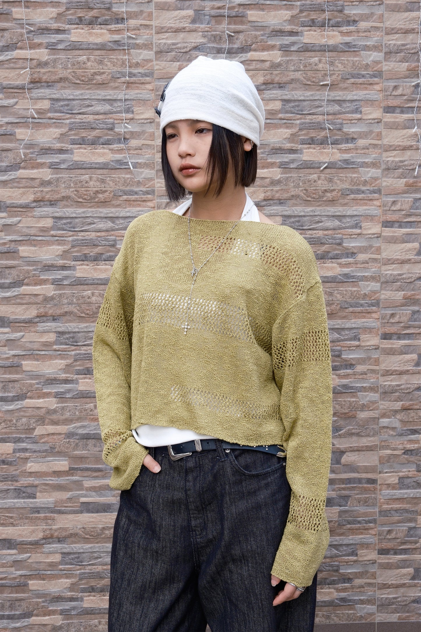 Cropped Hybrid Mesh LS