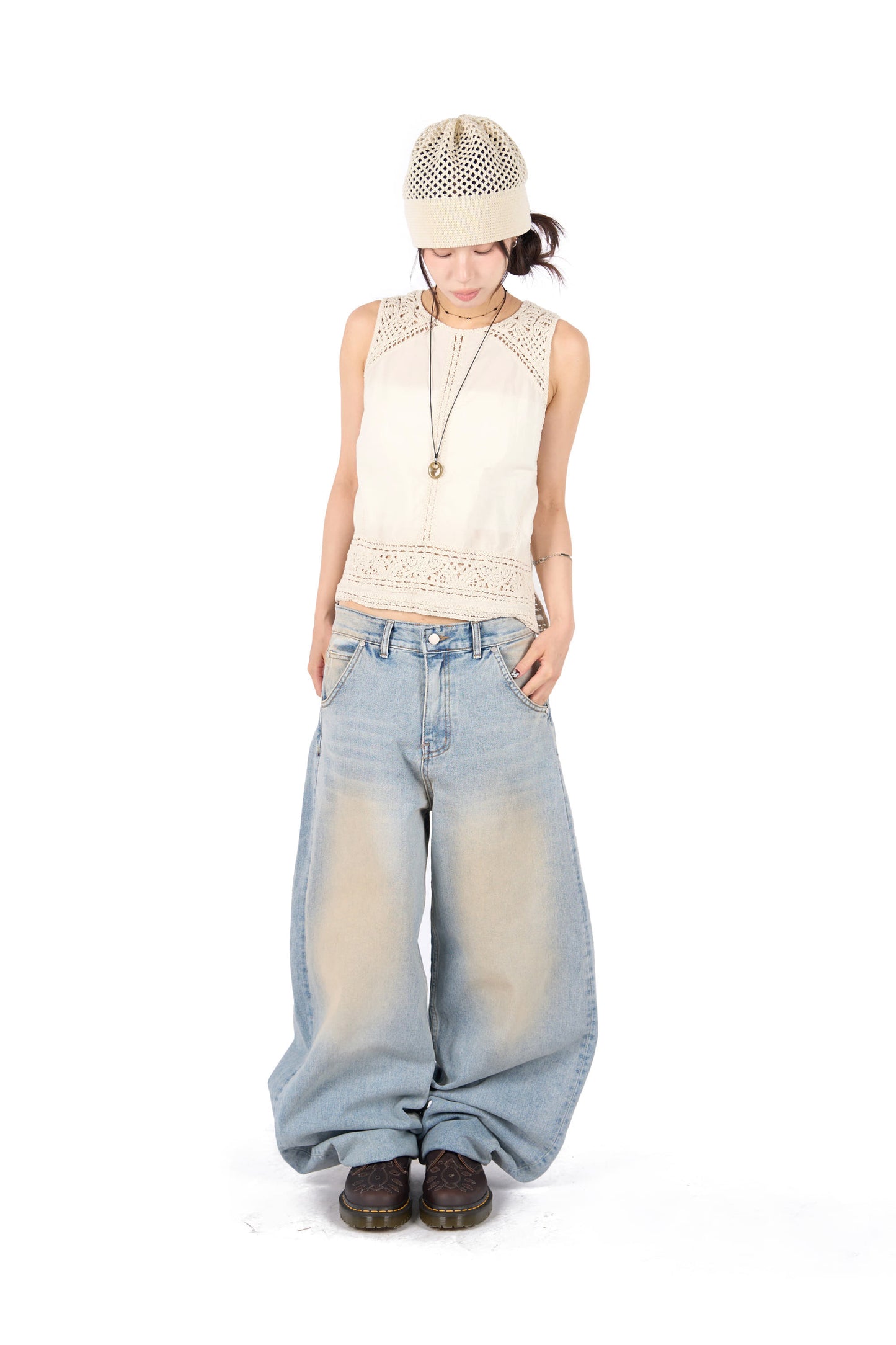 Sand Washed Pocket Jeans