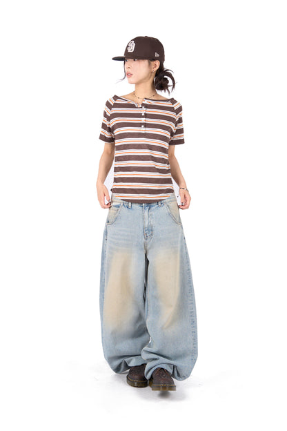 Sand Washed Pocket Jeans