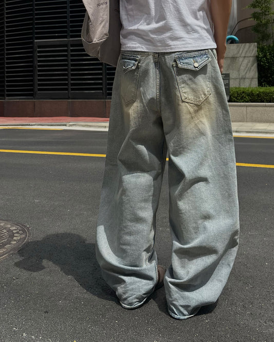 Sand Washed Pocket Jeans