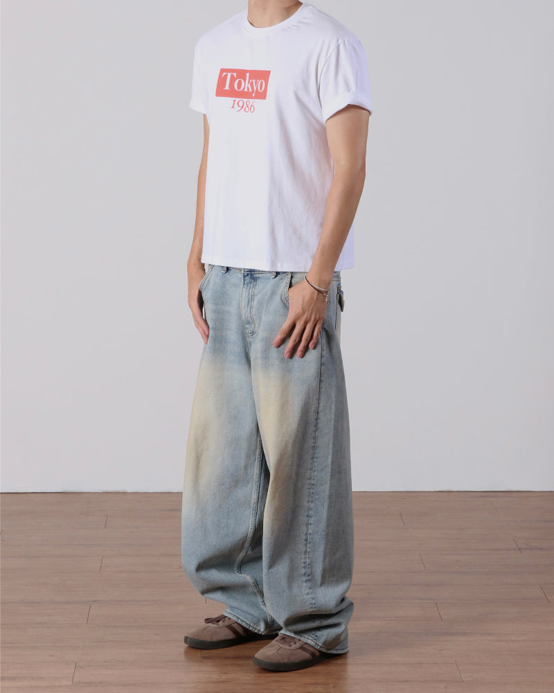 Sand Washed Pocket Jeans