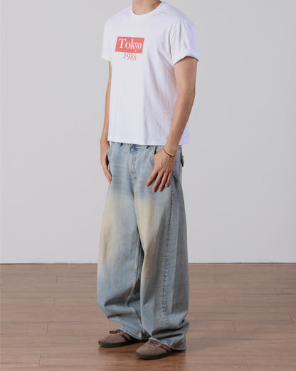 Sand Washed Pocket Jeans