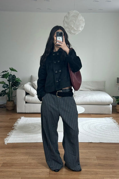 Wool Striped Pin Slack