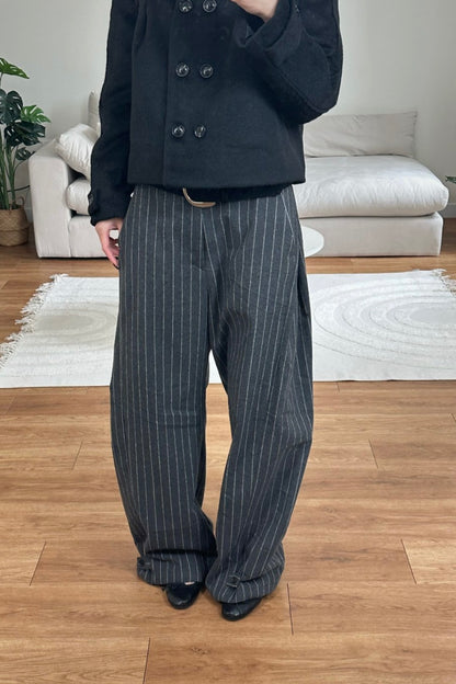 Wool Striped Pin Slack