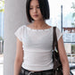 Round Neck Eyelet Top (4 colors)