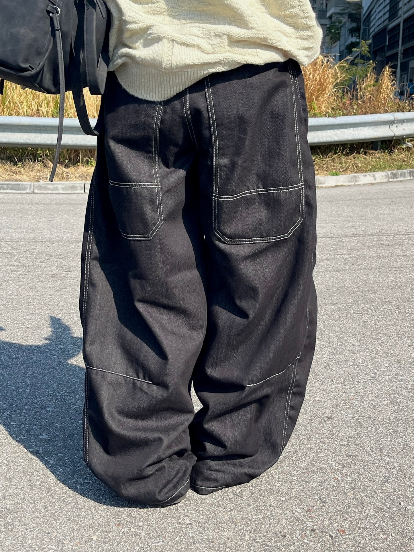 Curved Baggy Jeans (black)