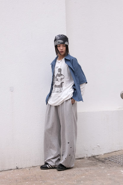 Star Slit Sweat Pants (melange)