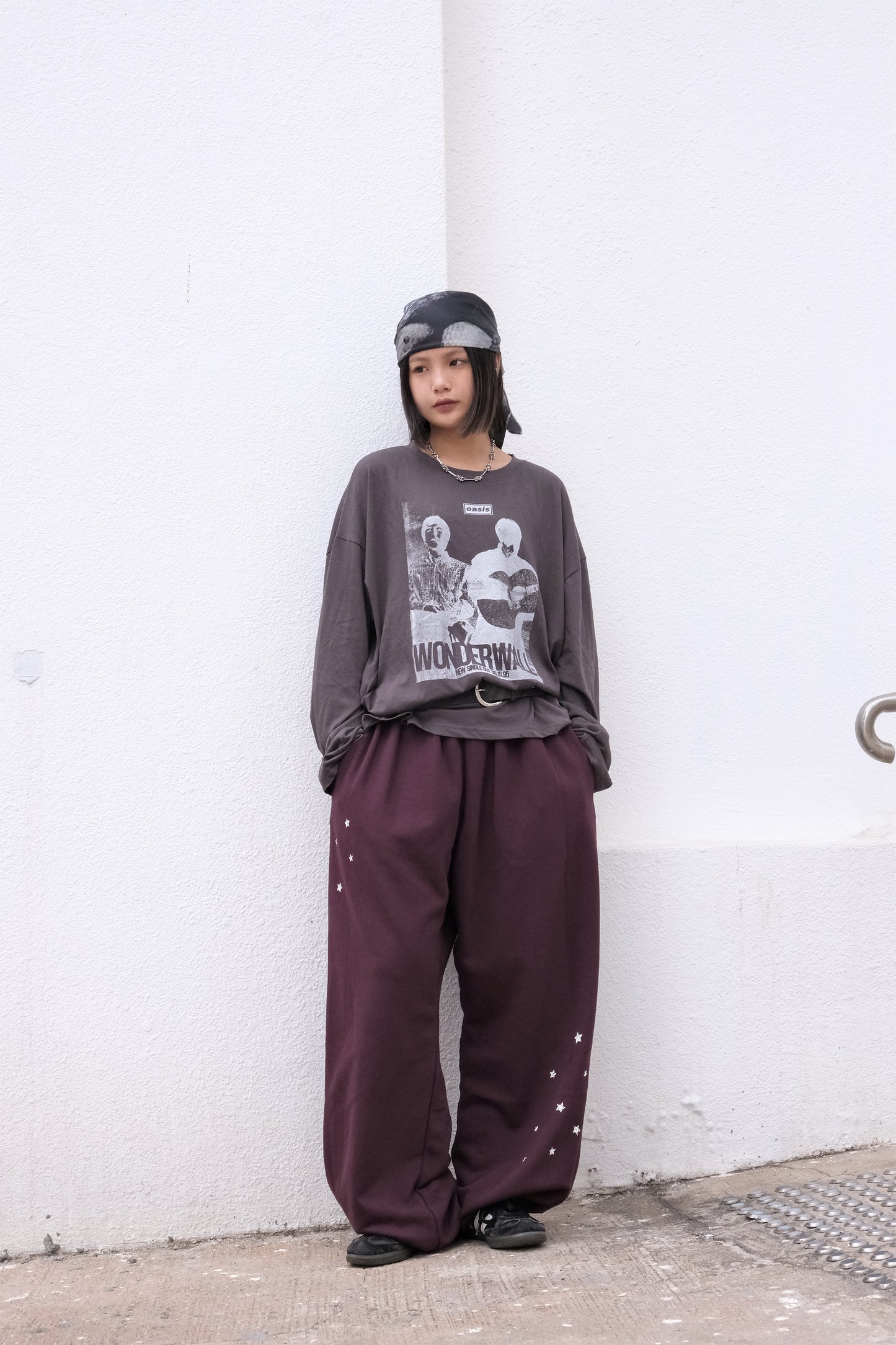 Star Slit Sweat Pants (melange)