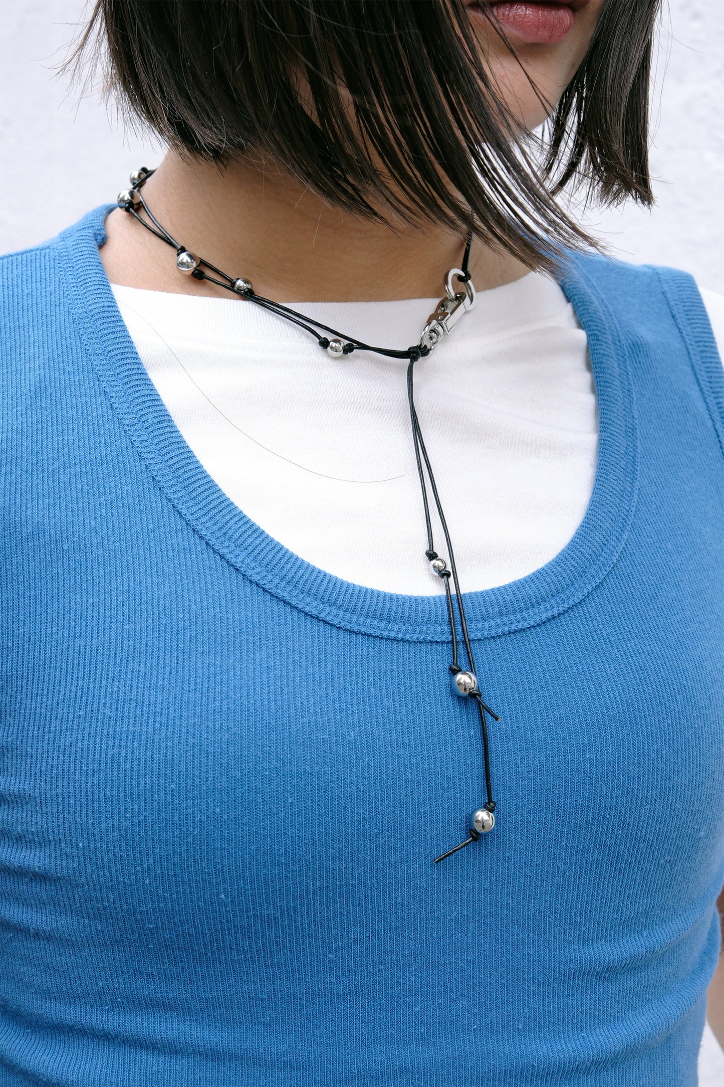 Steel Ball Tied Necklace
