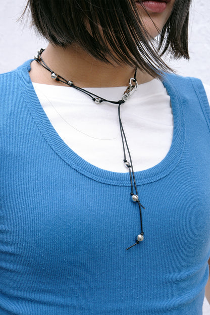 Steel Ball Tied Necklace