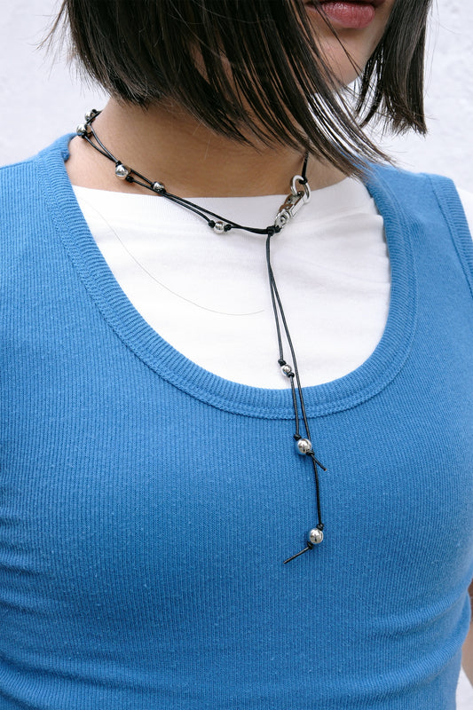 Steel Ball Tied Necklace
