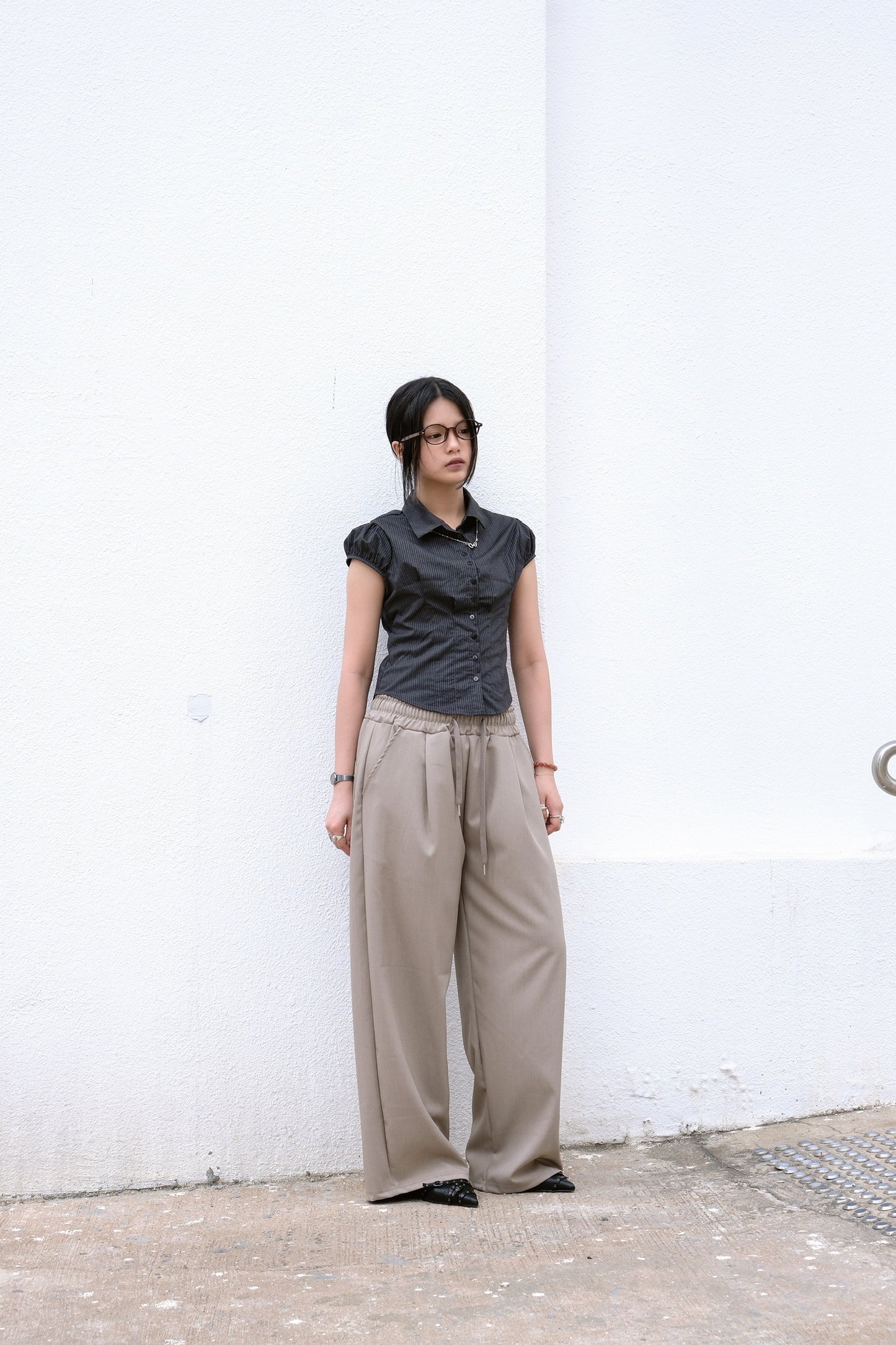 Hallie Stripe Blouse (black)