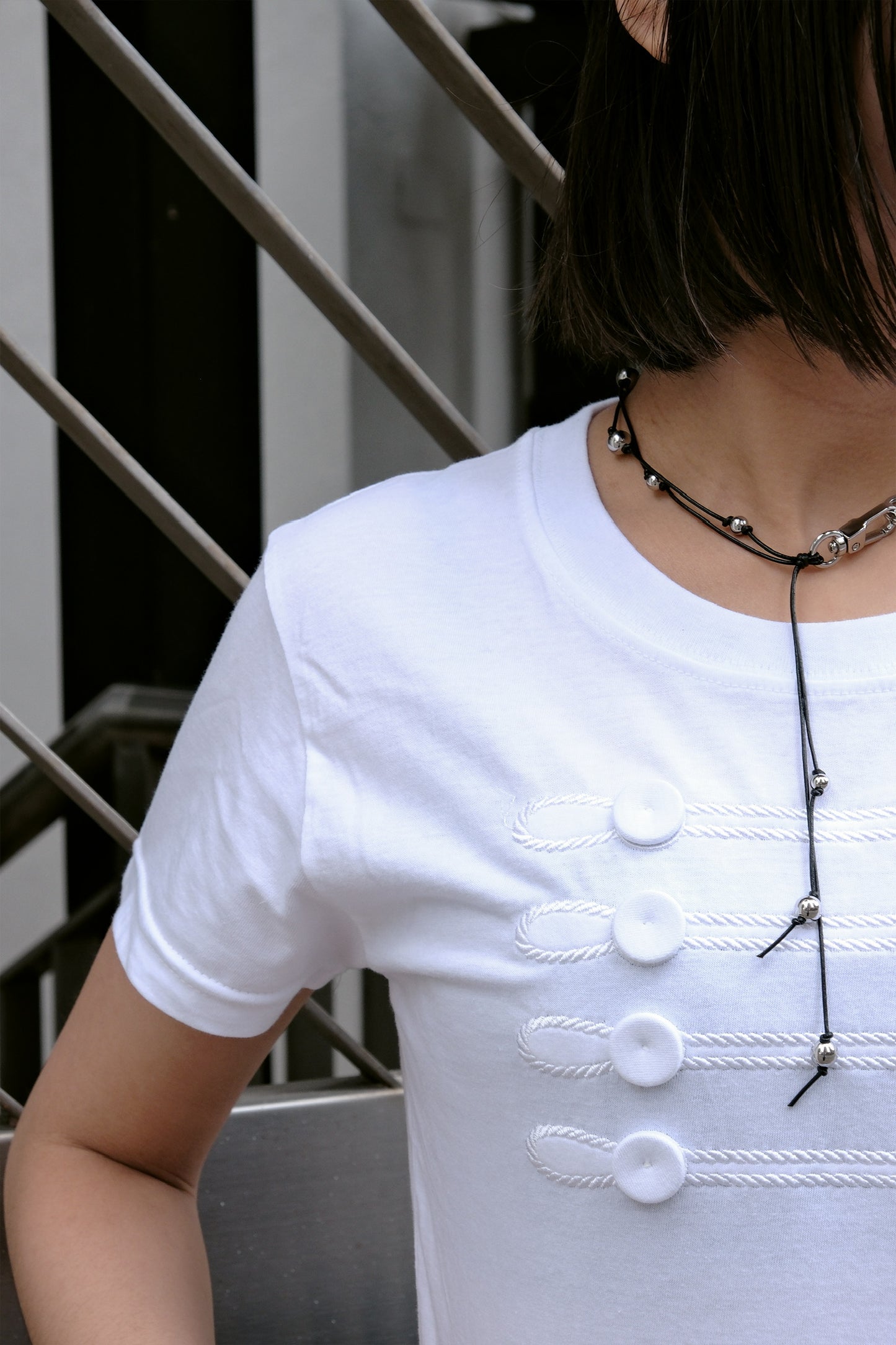 Steel Ball Tied Necklace