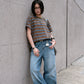 Molly Stripe Tee (brown)