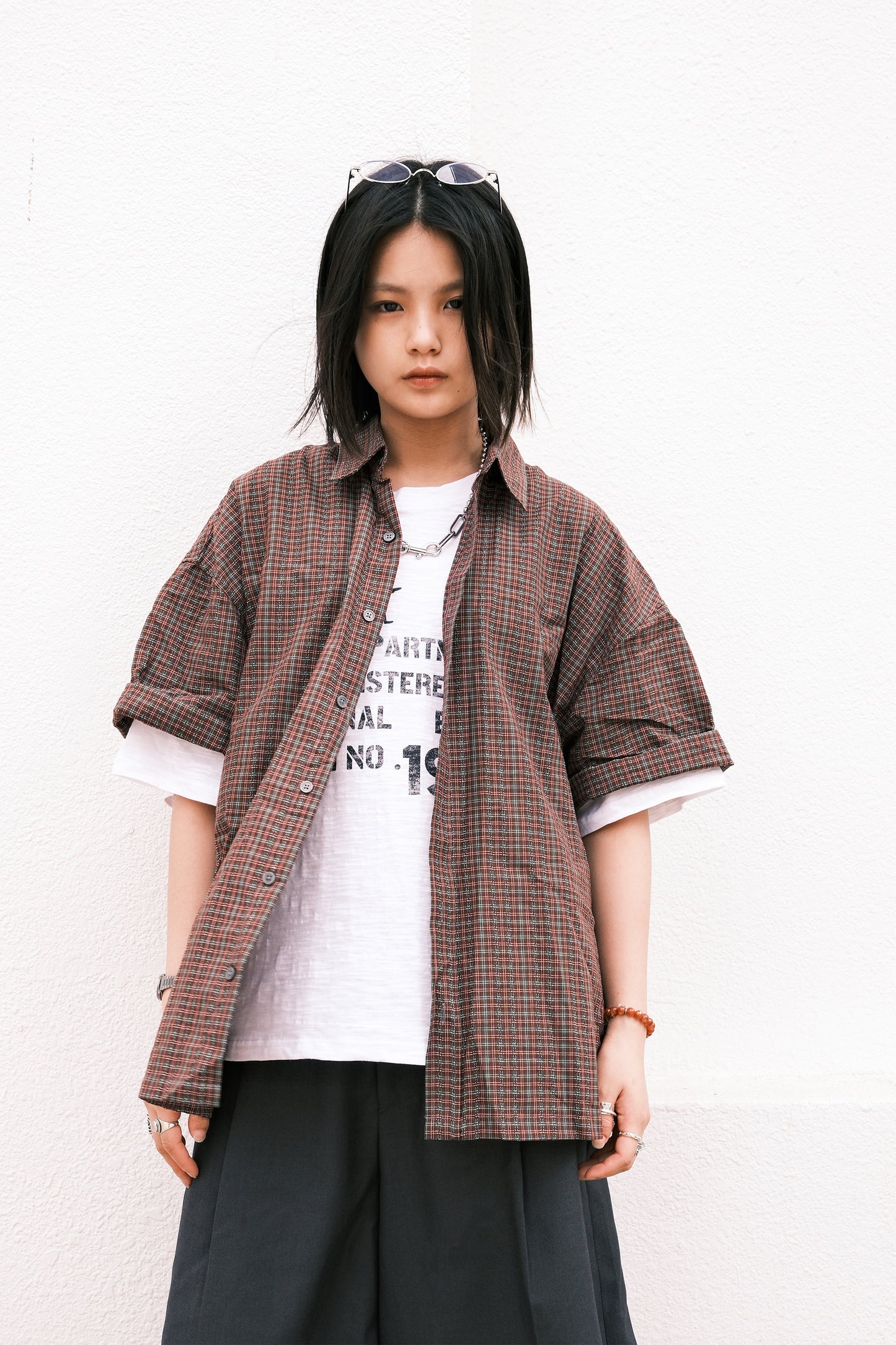 Stitch Checker Shirt (red)