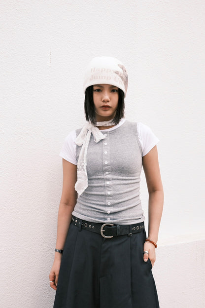 Kayla Button Sleeveless (grey)🌟celebritypick