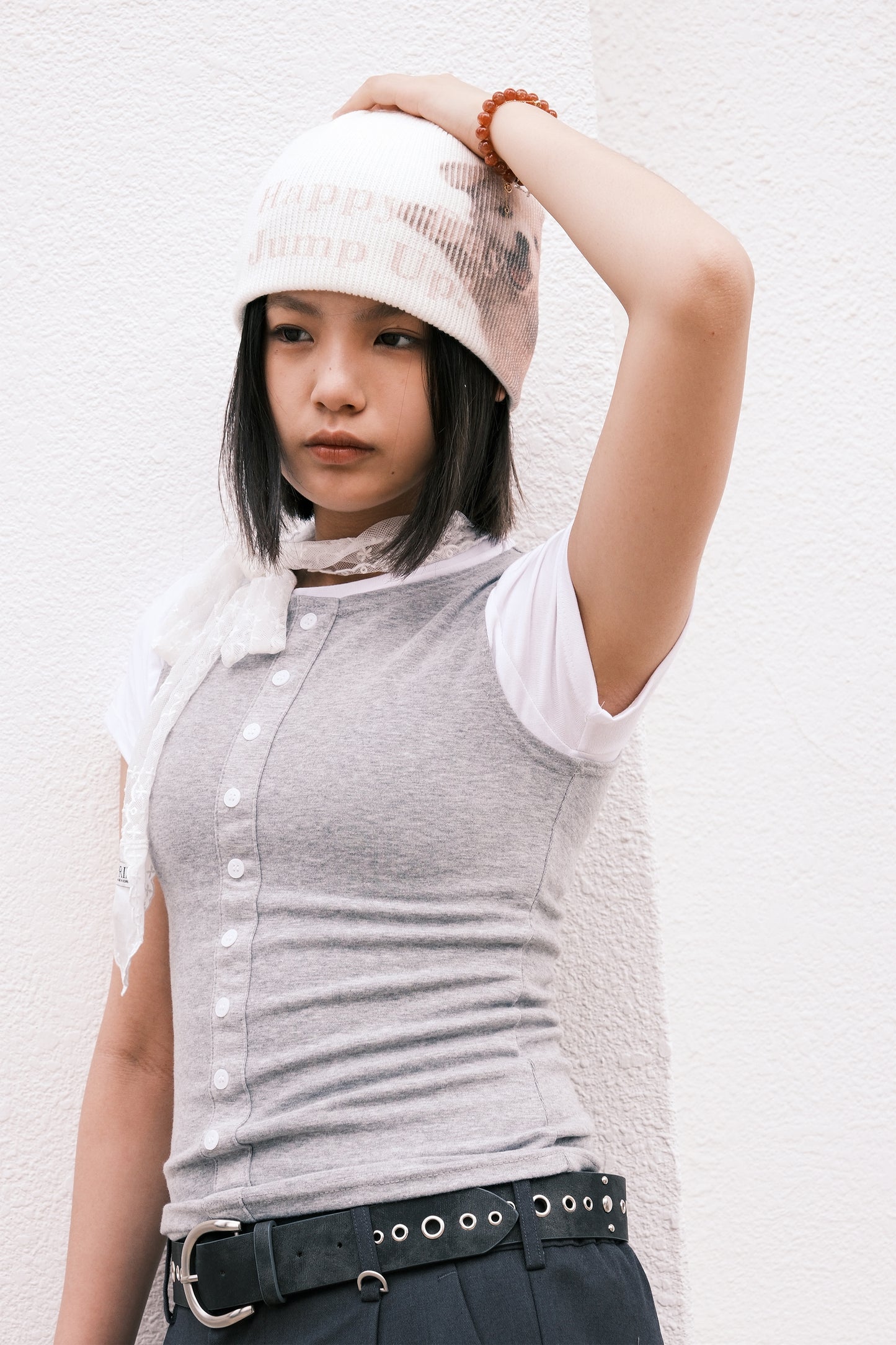Kayla Button Sleeveless (grey)🌟celebritypick