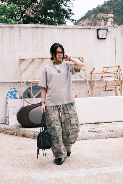 Weave Crop Tee (grey)