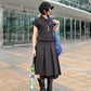 Mock Neck Button Jacket (black)