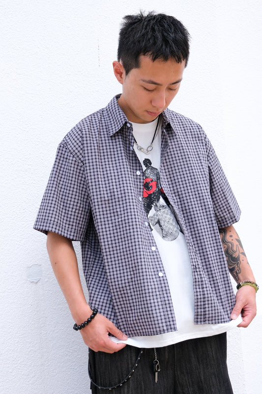 Pony Crop Checker Shirt (black)