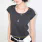 Damage Color-block Tee (charcoal)