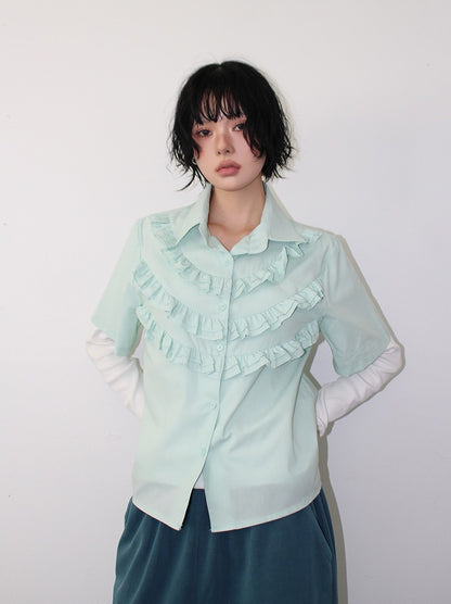 Frill Layered Shirt (2color)