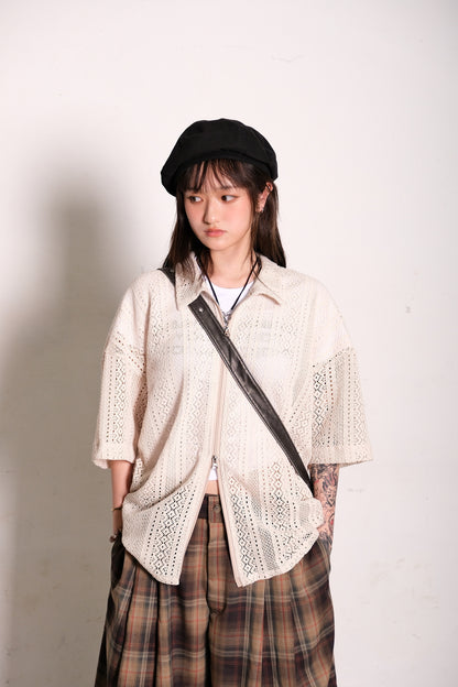 Lace Zipper Shirt