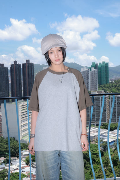 Button Raglan Tee (navy)