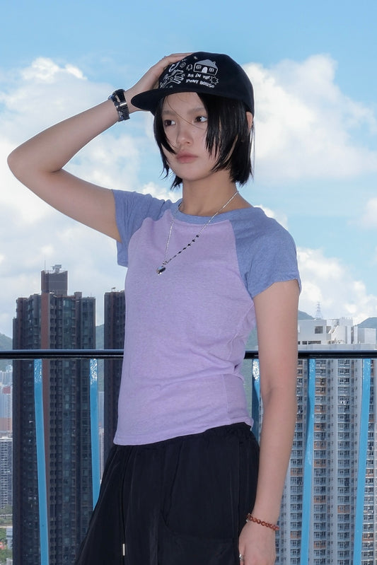 Silket Soft Raglan Top (purple)