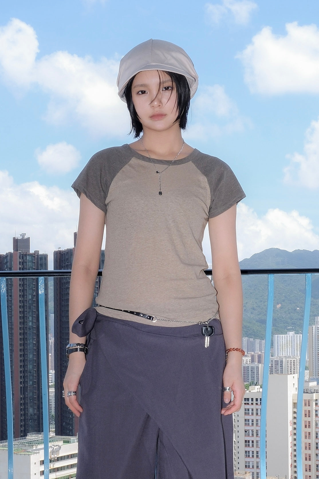 Silket Soft Raglan Top (brown)