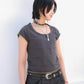 Damage Color-block Tee (charcoal)