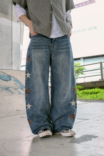 Star Embroidery Jeans