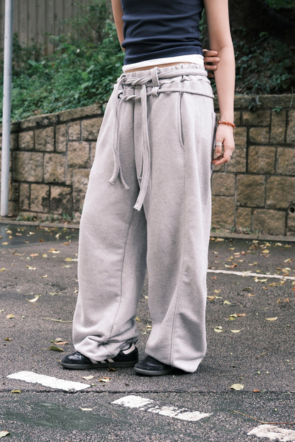 Belted Sweat Pants (3colors)