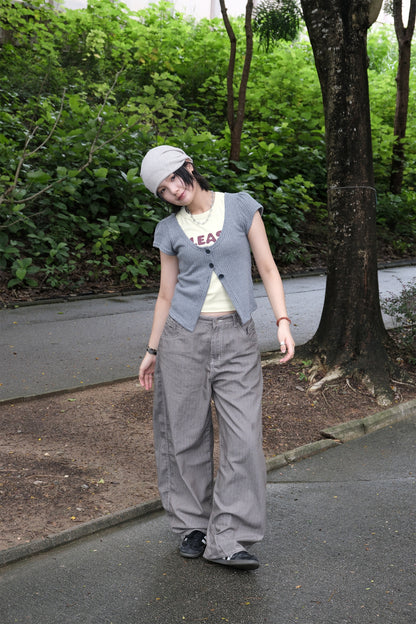 Mesh Button Cardigan (grey)