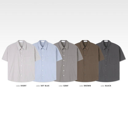 Uni Cropped Striped Shirt (sky blue)