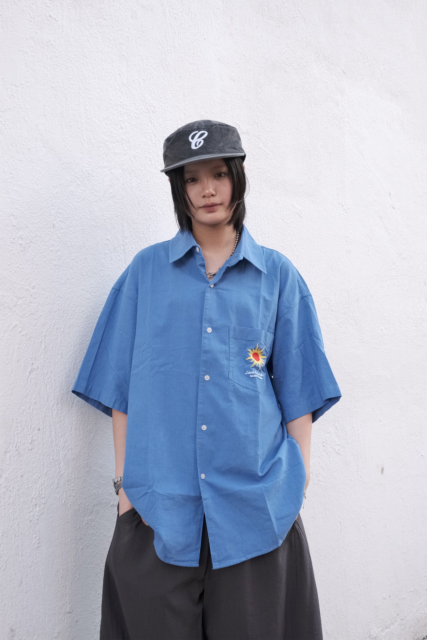 Sun Embroidery Shirt (3colors)