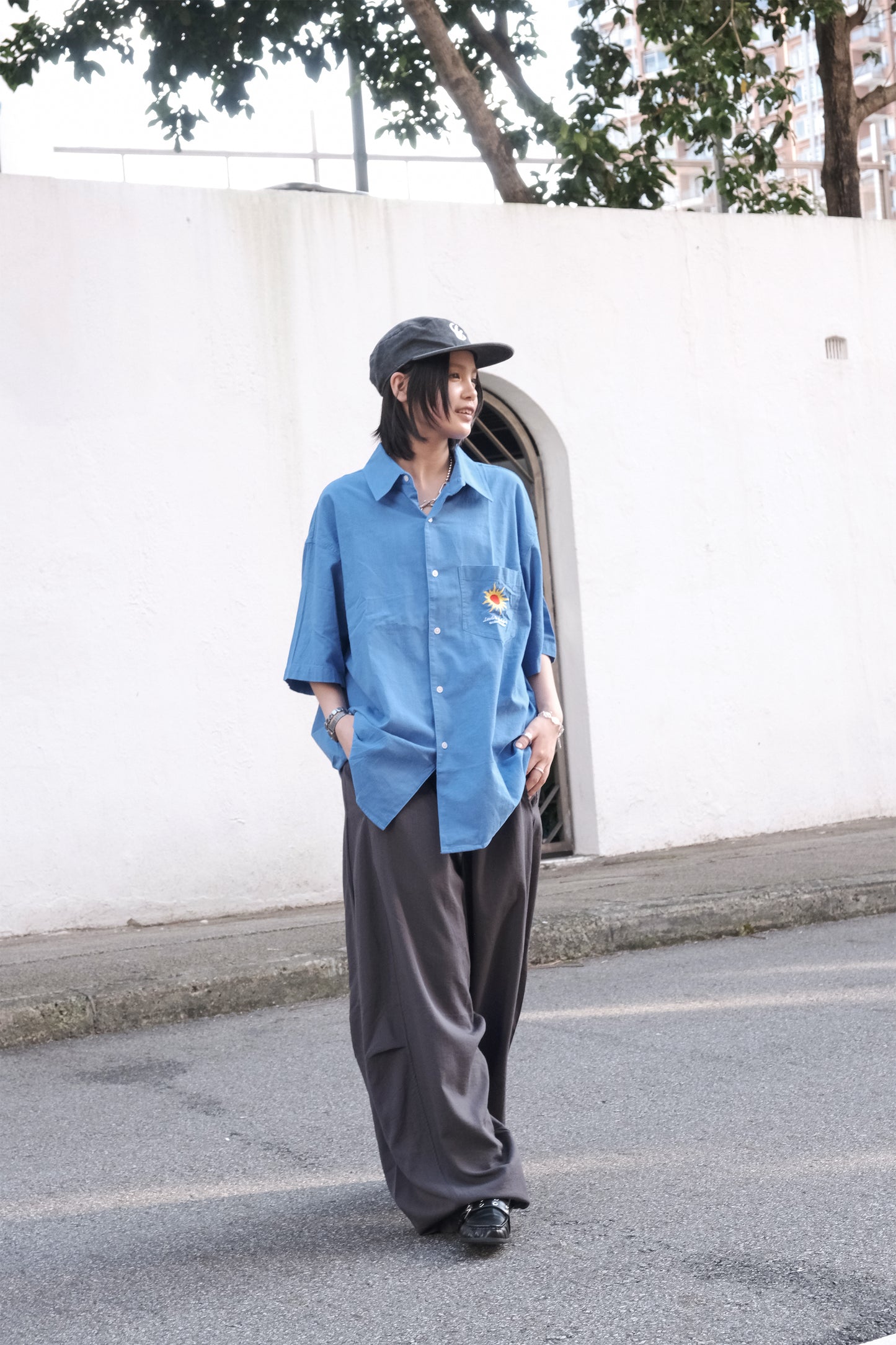 Sun Embroidery Shirt (3colors)