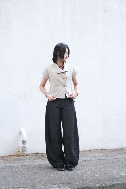 Mock Neck Button Jacket (black)